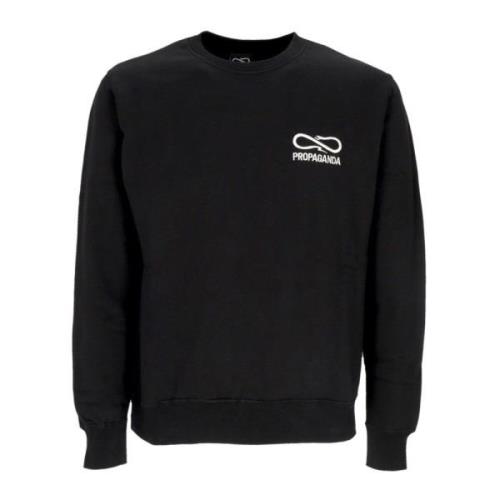 Sort Logo Broderet Crewneck Sweatshirt