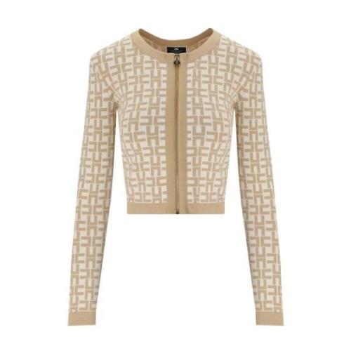 Monogram Jacquard Kort Cardigan