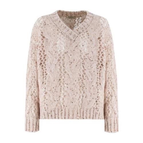 Elegant Sequin V-Neck Sweater