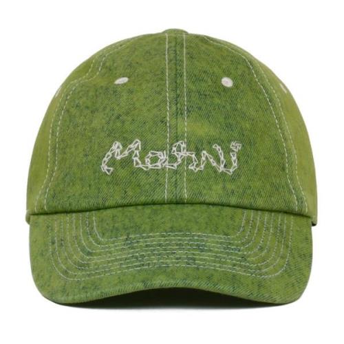 Grøn Denim Hat med Broderet Logo