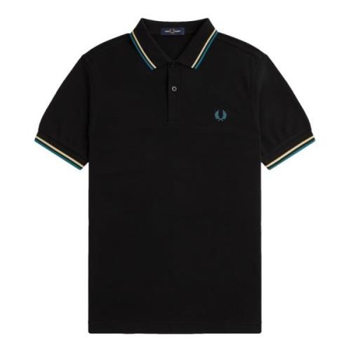 Sort Twin Tipped Polo Skjorte