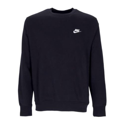 Sort/Hvid Sweatshirt med Crewneck Micro-Ribbed