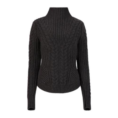 Twisted Wool Turtleneck Sweater i Grå