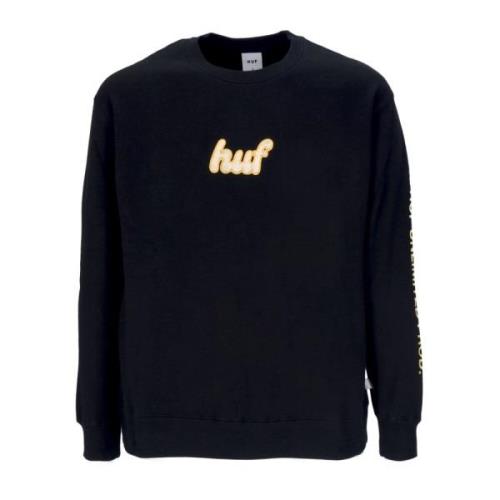 Sort Crewneck Sweatshirt med kursiv