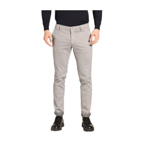 Slim Fit Bomuld Chino Bukser med Mikro Mønster