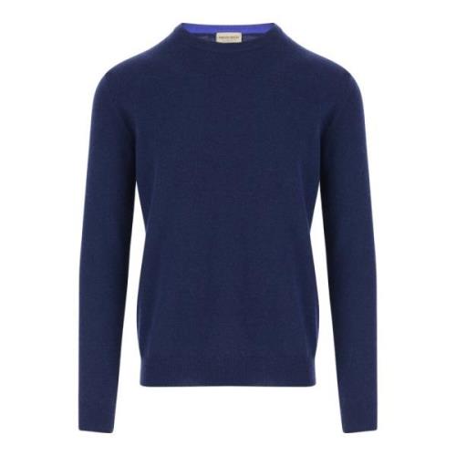 Blå Uld Pullover Crew Neck Sweater