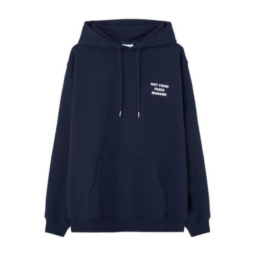 Blå Hoodie Sweater Slogan