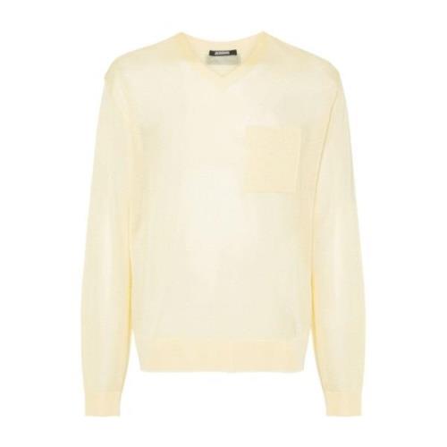 Finstrikket V-hals sweater