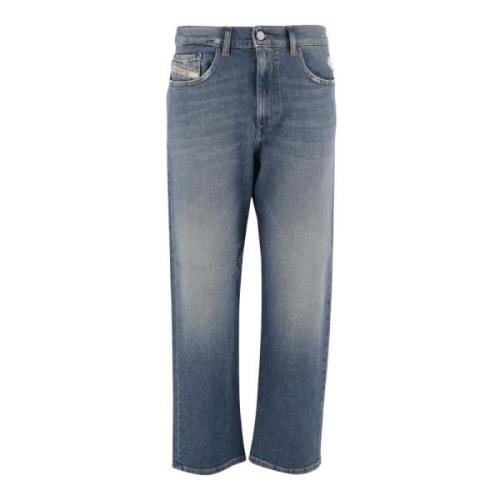 Stretch Bomuld Denim Jeans med Vasket Effekt