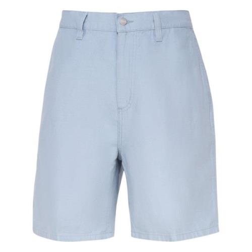 Lys Blå Linned Bomuld Shorts