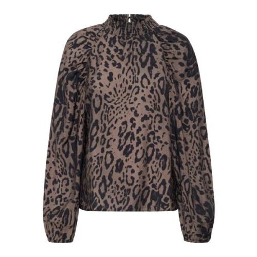 Leopard Print Bluse Top