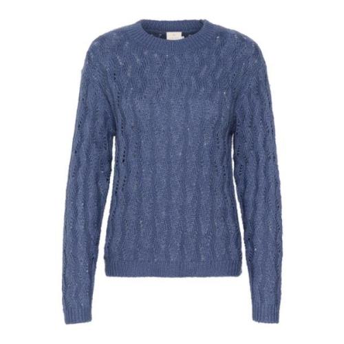 Blå Indigo Strik Pullover Sweater