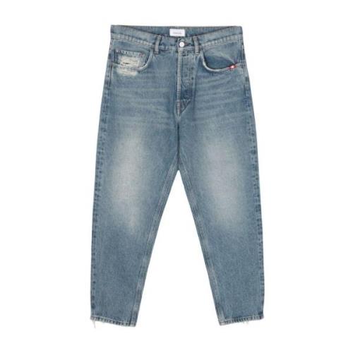 Blå Denim Jeans Straight Leg