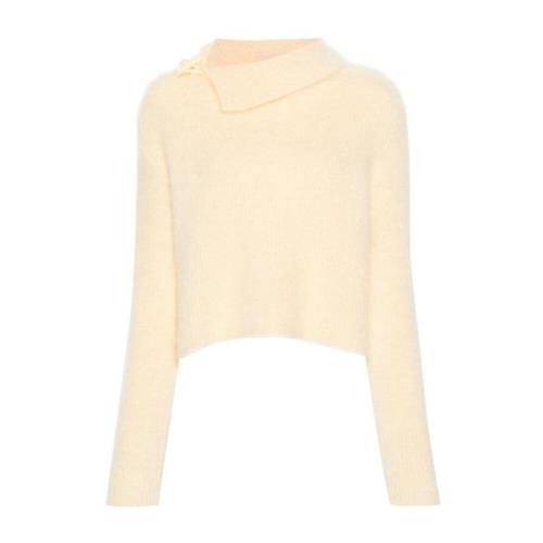 Gul Sweater Med Toggle Lukning Lange Ærmer