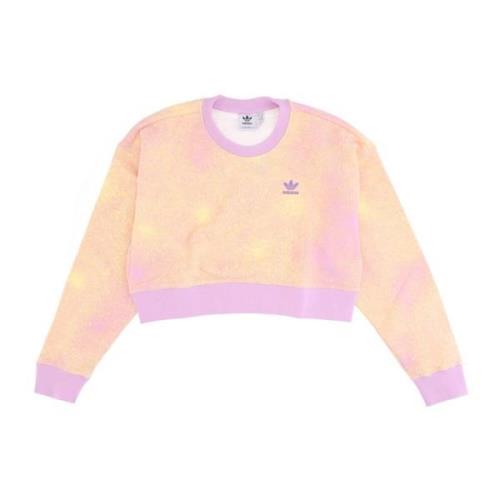 Bliss Lilac Cropped Letvægts Crew Neck Sweatshirt