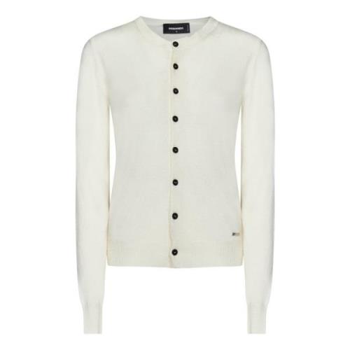 Ivory White Slim Fit Cardigan Strikvarer