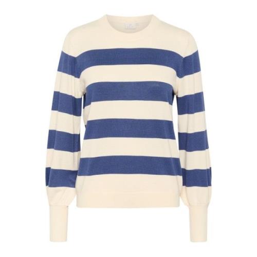 Stribet Pullover Sweater Turtle Dove/Blue