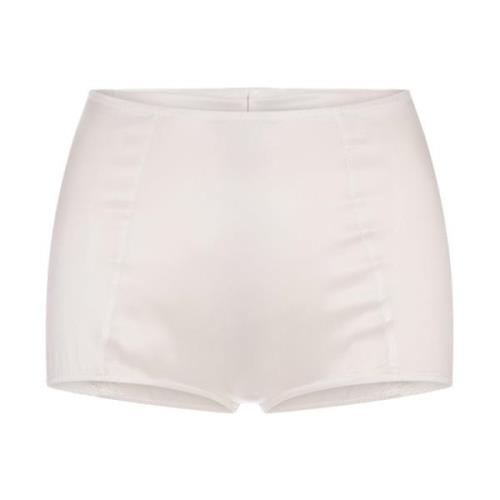 Hvid Silke Satin Lingerie Shorts