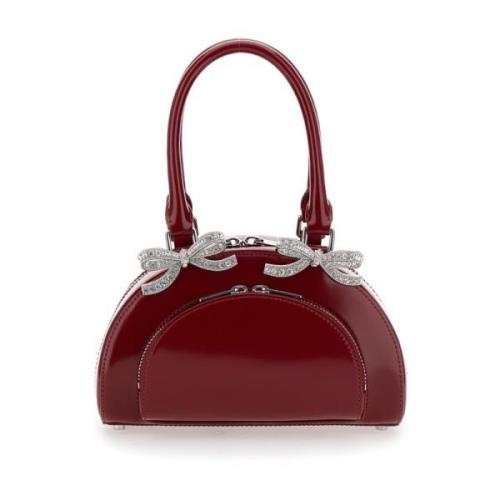 Burgundy Læder Mini Tote Taske