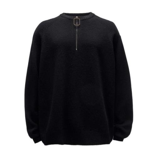 Sort Merinould Crew Neck Sweater