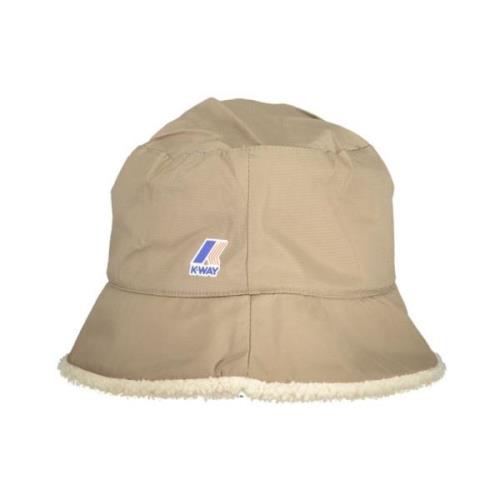 Beige Fischerhat med Logo Print