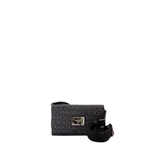 Sort Bomuld Crossbody Taske