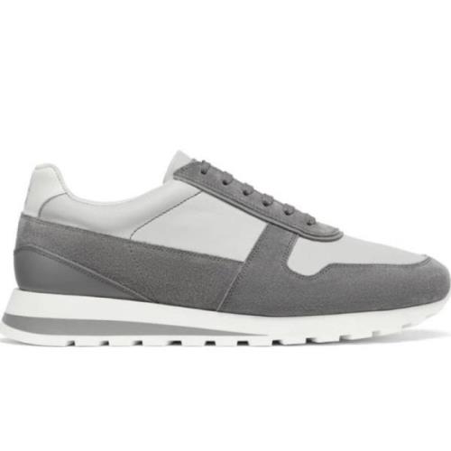 Grå Suede Panel Sneakers