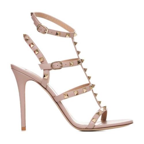 Blush Pink Rockstud High Heel Sandaler