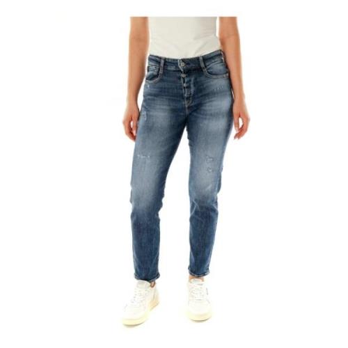 Ødelagt Slim Fit Højtaljede Jeans