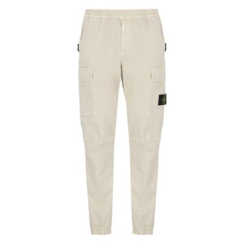 Beige Cargo Bukser med Ikonisk Patch