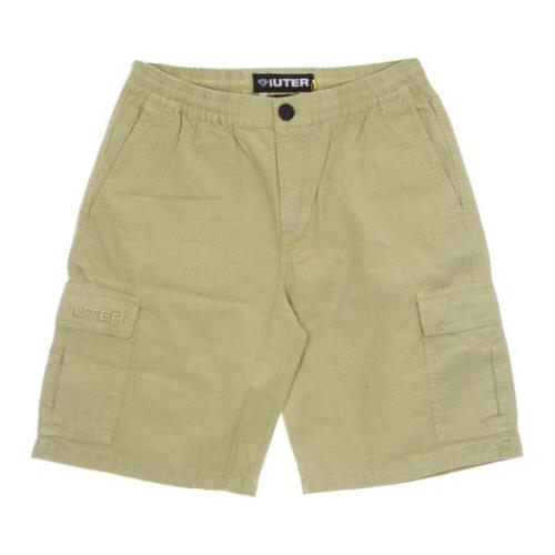 Cargo Shorts Beige Ripstop Stof