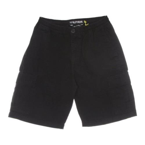 Sort Cargo Shorts Ripstop Stof