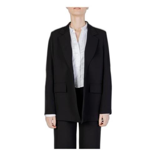 Sort Lapel Krave Blazer Forår/Sommer