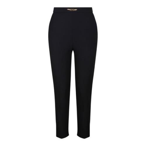 Monogram Satin Lining Black Pants