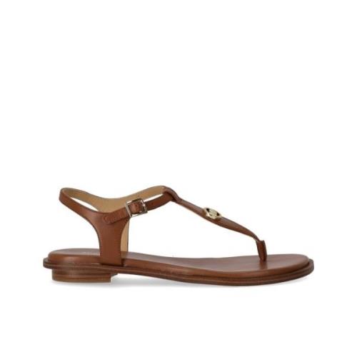 Guldmetal Detalje Læder Sandal