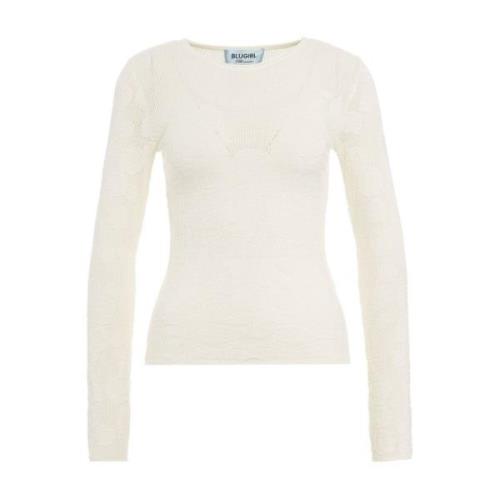 Rose Mønster Crew Neck Sweater