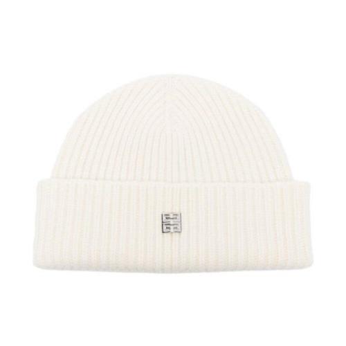 Beige Strikket Uld-Kashmir Hat