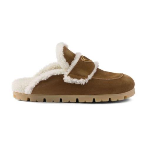 Shearling Trim Slip-On Flade Sko