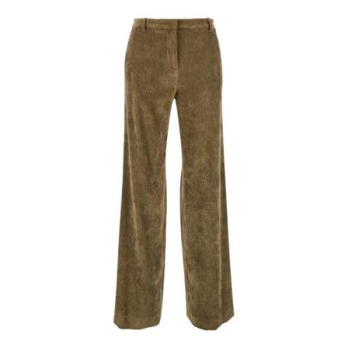 Velour Ribbed Brown Trousers