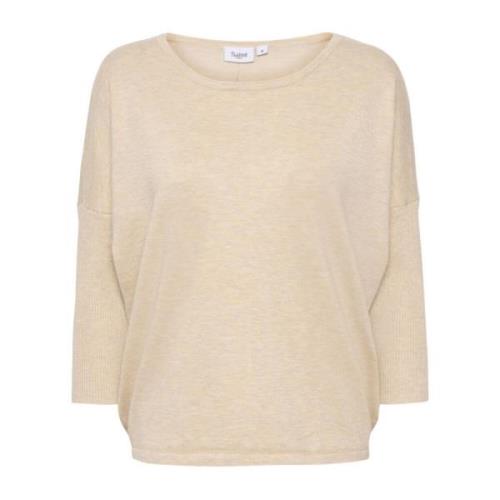 R-Neck Pullover Strik Jojoba Melange