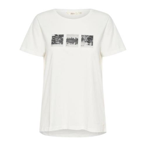 Grafisk Print T-Shirt Cambodia Pictures White