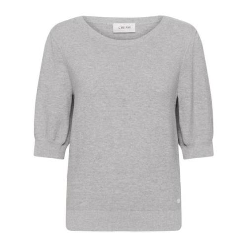 Grå Melange Strik Pullover Sweater