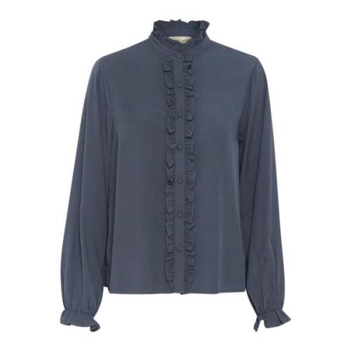 Frill Shirt Bluser Ombre Blue