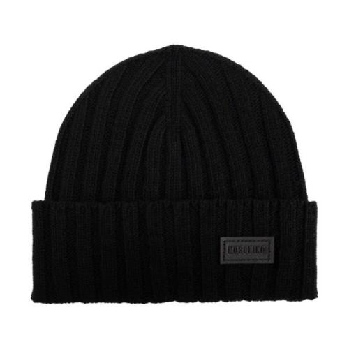 Sort Strikket Logo Patch Hat