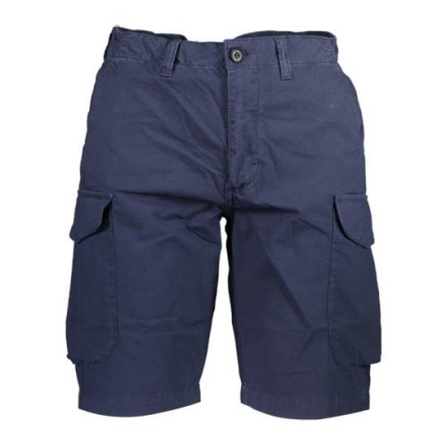 Blå Bermuda Shorts Slim Fit Bomuld