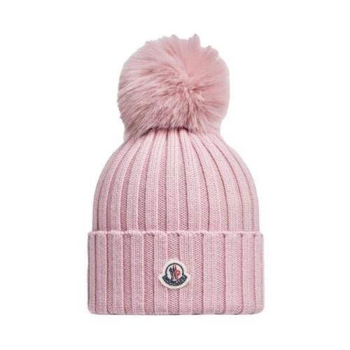 Pom Pom Beanie i Pink Uld