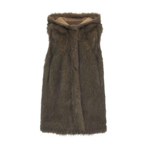 Faux Fur Hooded Vest