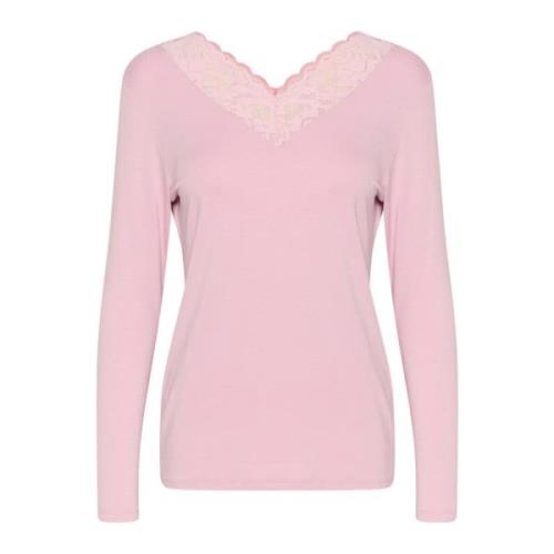 Feminin Blondekant V-Hals Top