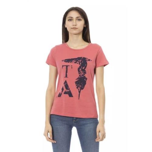 Elegant Pink Bomuldsblandings T-shirt