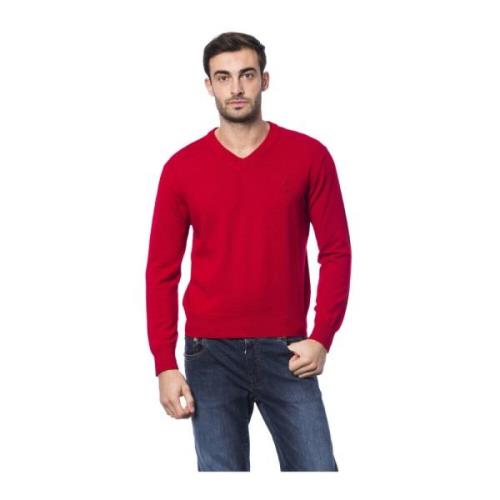 Broderet Merino Uld V-Hals Sweater